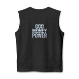 God Money Power Muscle Tank — Graphic Faith & Hustle Sleeveless Tee