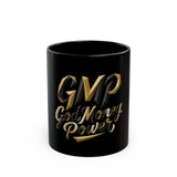 God Money Power (GMP) Black Coffee Mug — Gold Script 11oz/15oz