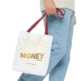 Inspirational Faith Tote Bag — "Put God First, Hustle for the Money" All-Over Print