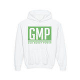 GMP Youth Hoodie — 'God Money Power' Green Logo Pullover