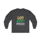 God Money Power Long Sleeve Tee — Inspirational Faith & Wealth Graphic Shirt