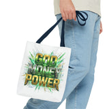 Tote Bag — "God Money Power" Bold Graphic Tote for Faith & Hustle