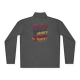 Quarter-Zip Pullover — “Put God First, Then Get The Money, Put Yourself In Power” Graphic Pullover