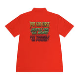 Faith & Hustle Polo — "Put God First, Hustle for the Money, Put Yourself in Power" Sport Shirt