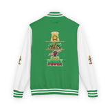 Letterman Jacket — 'No Money No Power' Retro Graphic Varsity Jacket