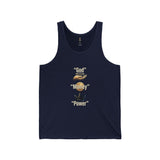 God Is One Power Tank Top — Spiritual Crown & Scroll Graphic Jersey Tank