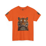 Tiger Graphic Tee — 'God • Money • Power' Bold Vintage Animal Shirt