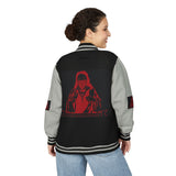 Letterman Jacket — Gothic Nun "I Feel No Pain" Red & White Varsity Jacket