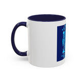 Blue Urban Prayer Coffee Mug — "God, Money, Power" Accent Mug
