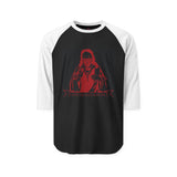 Raglan Shirt — Red Mystic Graphic ‘I Could Believe Anything’ Baseball Tee