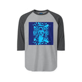 Raglan Shirt - Blue Stencil Graphic "Good Money POP"