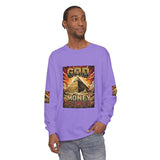 Long Sleeve T‑Shirt — "God Money Power" Pyramid Graphic