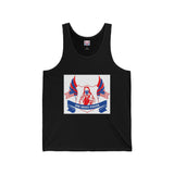 Patriotic 'God, Money, Power' Tank Top — American Flag Angel Graphic
