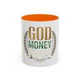 Coffee Mug — "God Money Power" Inspirational Accent Mug (11/15 oz)
