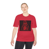 Red Prayer Graphic Tee — Retro Gothic Nun Illustration Moisture-Wicking Shirt