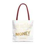 Inspirational Faith Tote Bag — "Put God First, Hustle for the Money" All-Over Print