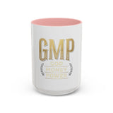 GMP Gold Accent Coffee Mug – "God Money Power" Inspirational Ceramic Cup