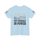 Inspirational Faith Tee — "Put God First, Hustle for the Money, Put Yourself in Power"