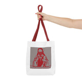 God Money Power Tote Bag - Red Graphic Religious Icon Design