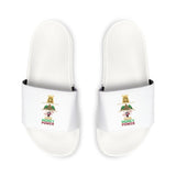 Slide Sandals — White 'Money Power' Graphic Men's Removable‑Strap Slides