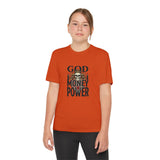 Youth Graphic Tee — "God Money Power" Skull Design