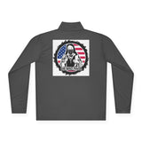 Quarter-Zip Pullover — God Bless Power USA Flag Graphic