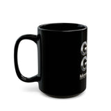 GMP God Money Power Black Coffee Mug — Motivational Metallic Text 11oz/15oz