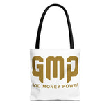 GMP 'God Money Power' Gold Logo Tote Bag - Inspirational Christian Canvas Tote