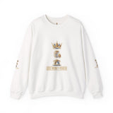 Crewneck Sweatshirt — "God Money Power" Crown & Coin Graphic