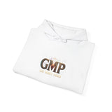 GMP Logo Hoodie — Classic White Pullover with Subtle Gold Accent