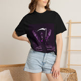 Angel Of Death- T-Shirt — Gothic Angel Wings Graphic Tee (Purple Reaper Design)