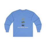 Long Sleeve Tee — "God · Money · Power" Graphic