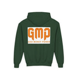 Youth Hoodie — GMP (God Money Power) Bold Orange Logo