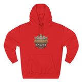 Hoodie — 'God Money Power' Vintage Emblem Fleece Hoodie