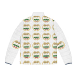 Money Badge Puffer Jacket — All-Over Print Men’s Quilted Coat