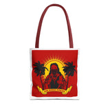 Sunrise Rasta Tote Bag – "God Money Power" Graphic Beach Shopper
