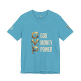GVP 'God Money Power' Graphic Tee – Gold Lettering Christian Streetwear