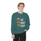 Sweatshirt — G.M.P. Gold Logo "God Money Power" Casual Graphic Sweatshirt