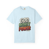 God Money Power Graphic T-Shirt — Bold Retro Faith & Hustle Tee