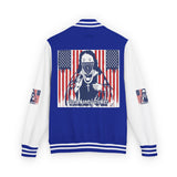 Letterman Jacket — Patriotic 'God Money Power' Graphic Varsity Jacket