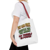 Inspirational Gospel Tote Bag — "Put God First, Hustle for the Money, Put Yourself in Power"