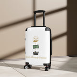 Suitcase – God • Money • Power Graphic Carry-On | Religious Inspirational Travel Luggage