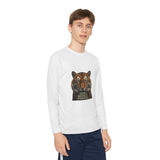 Youth Long Sleeve Tee — Tiger Face 'God • Money • Power' Graphic