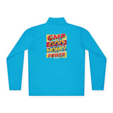 Quarter-Zip Pullover — Bold Retro "GMP: God Money Power" Graphic