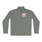Quarter‑Zip Pullover — Patriotic 'God Never Forgets' American Flag Design