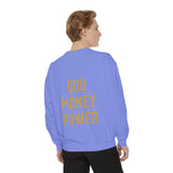 Sweatshirt — 'God Money Power' Crown & Fist Graphic Crewneck