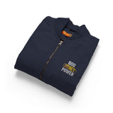 God Money Power- Embroidered Duck Cloth Work Vest — Durable Zip-Up Utility Vest with Chest Logo