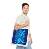 Blue 'God, Money, Power' Graphic Tote Bag – Spiritual Streetwear AOP