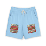 Fleece Sweat Shorts — "Put GOD First, Hustle for the MONEY" Graphic