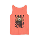 God Money Power- Skull Graphic Tank Top